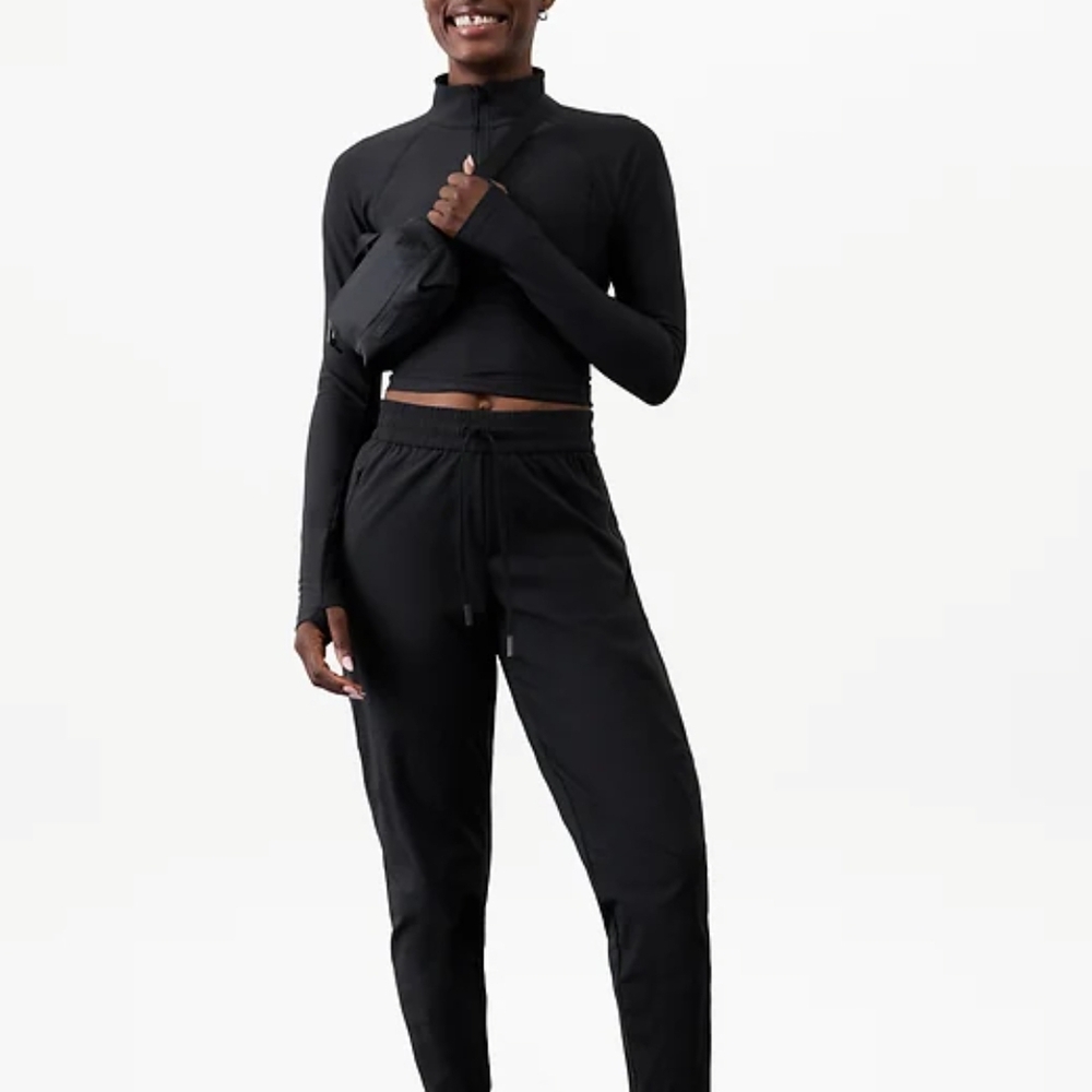 Athleta Black High-Waisted Jogger Pants